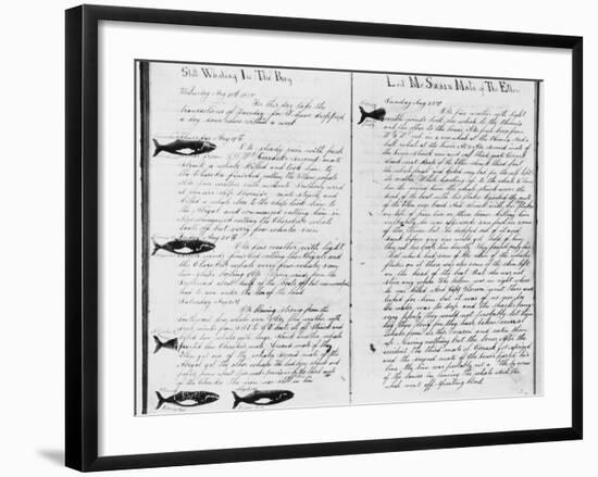 Log Book Pages from Whaling Ship-null-Framed Photographic Print