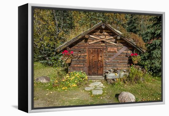 Log Cabin Kantishna, Alaska, Mnt. Denali National Park-null-Framed Premier Image Canvas