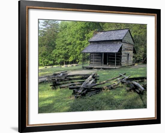 Log Cabin of John Oliver, Built in the 1820s, Great Smokey Mountains National Park, Tennessee-null-Framed Photographic Print