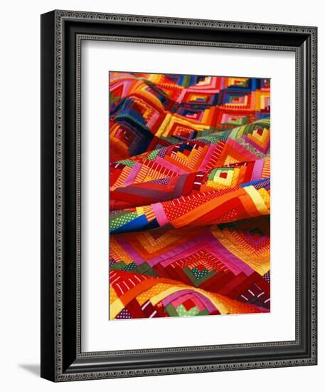 Log Cabin Quilt Design, Lynnwood, Washington, USA-Tom Haseltine-Framed Photographic Print