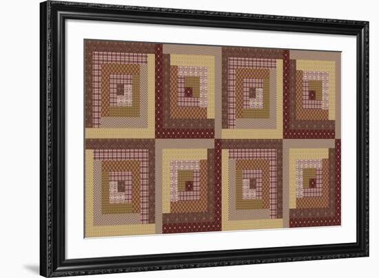 Log Cabin Reds-Jean Plout-Framed Giclee Print