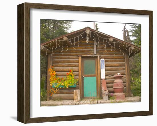 Log Cabin with Thermometer, Homer, Alaska, USA-Ellen Clark-Framed Photographic Print