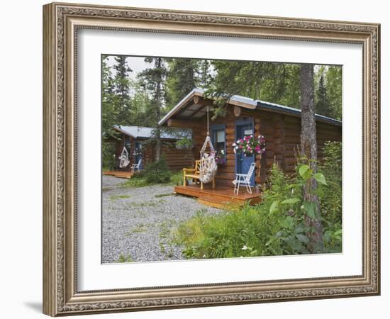 Log Cabins Nestled Among Trees Near Hatcher Pass, Palmer, Alaska, USA-Dennis Flaherty-Framed Photographic Print