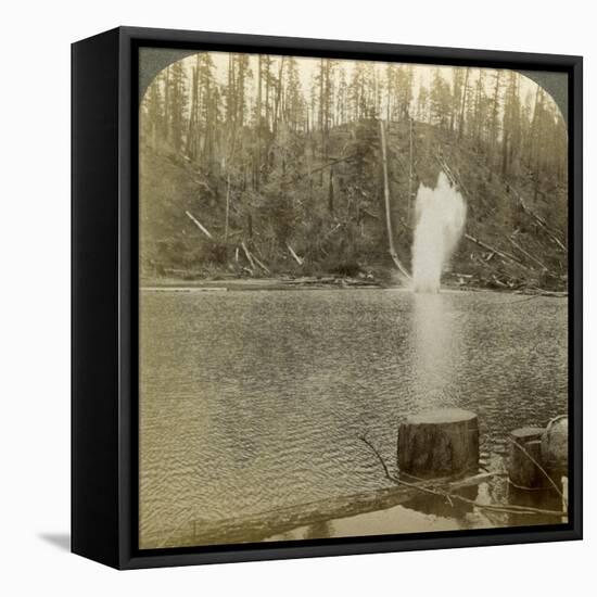 Log Flume, Oregon, Usa-Underwood & Underwood-Framed Premier Image Canvas