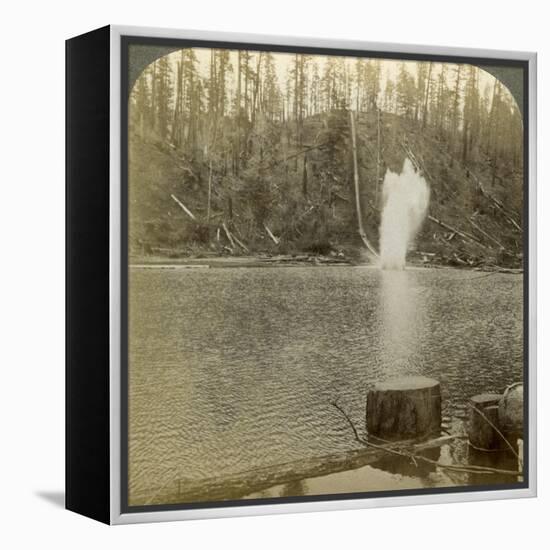 Log Flume, Oregon, Usa-Underwood & Underwood-Framed Premier Image Canvas