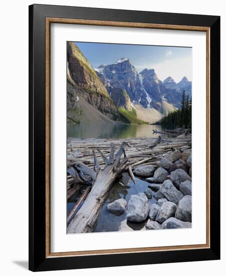 Log Jam on Moraine Lake, Banff National Park, UNESCO World Heritage Site, Alberta, Rocky Mountains,-Martin Child-Framed Photographic Print