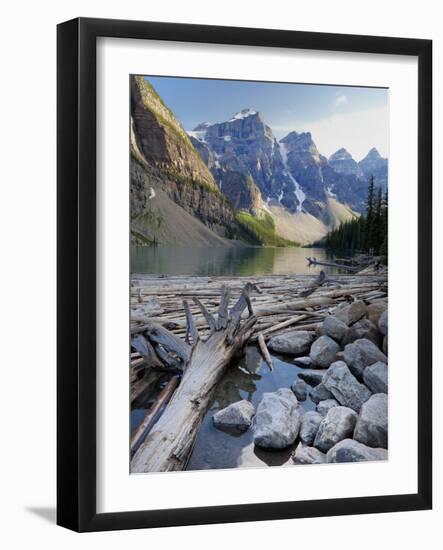 Log Jam on Moraine Lake, Banff National Park, UNESCO World Heritage Site, Alberta, Rocky Mountains,-Martin Child-Framed Photographic Print