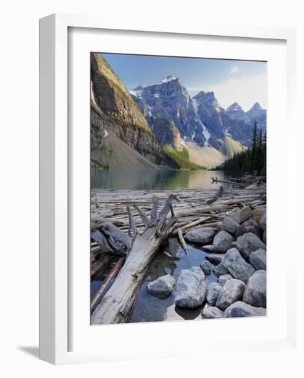 Log Jam on Moraine Lake, Banff National Park, UNESCO World Heritage Site, Alberta, Rocky Mountains,-Martin Child-Framed Photographic Print