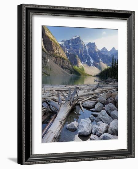 Log Jam on Moraine Lake, Banff National Park, UNESCO World Heritage Site, Alberta, Rocky Mountains,-Martin Child-Framed Photographic Print