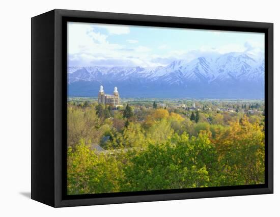 Logan City & Cache Valley at Sunset, Utah, USA-Scott T^ Smith-Framed Premier Image Canvas