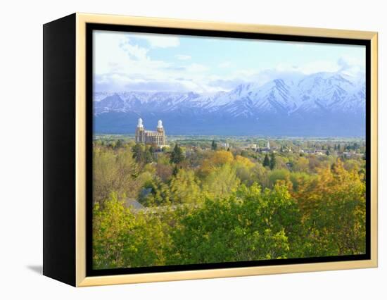 Logan City & Cache Valley at Sunset, Utah, USA-Scott T^ Smith-Framed Premier Image Canvas