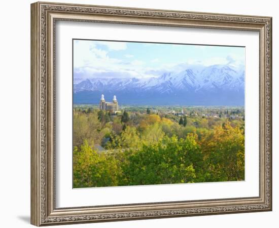 Logan City & Cache Valley at Sunset, Utah, USA-Scott T^ Smith-Framed Photographic Print