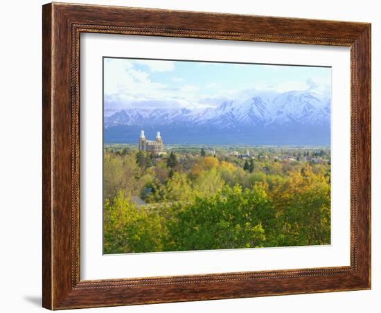 Logan City & Cache Valley at Sunset, Utah, USA-Scott T^ Smith-Framed Photographic Print