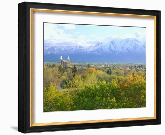 Logan City & Cache Valley at Sunset, Utah, USA-Scott T^ Smith-Framed Photographic Print