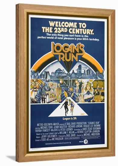 LOGAN'S RUN, Australian Poster, bottom from left: Michael York, Jenny Agutter, 1976-null-Framed Stretched Canvas