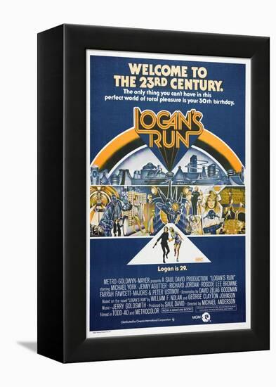 LOGAN'S RUN, Australian Poster, bottom from left: Michael York, Jenny Agutter, 1976-null-Framed Stretched Canvas