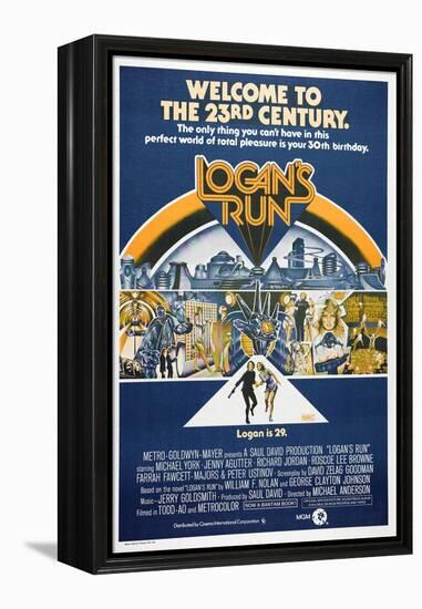 LOGAN'S RUN, Australian Poster, bottom from left: Michael York, Jenny Agutter, 1976-null-Framed Stretched Canvas