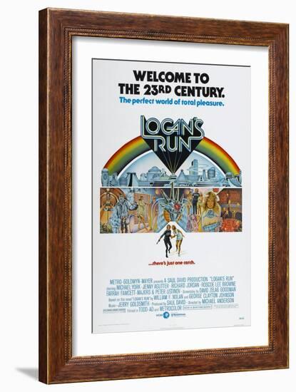 LOGAN'S RUN, US poster, bottom from left: Michael York, Jenny Agutter, 1976-null-Framed Premium Giclee Print
