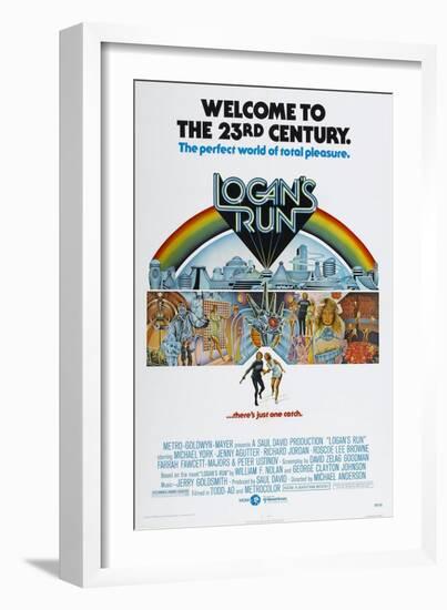 LOGAN'S RUN, US poster, bottom from left: Michael York, Jenny Agutter, 1976-null-Framed Premium Giclee Print