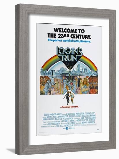 LOGAN'S RUN, US poster, bottom from left: Michael York, Jenny Agutter, 1976-null-Framed Art Print