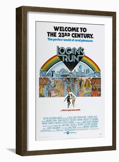 LOGAN'S RUN, US poster, bottom from left: Michael York, Jenny Agutter, 1976-null-Framed Art Print