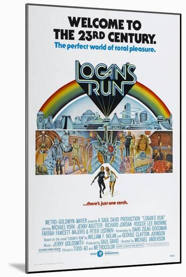 LOGAN'S RUN, US poster, bottom from left: Michael York, Jenny Agutter, 1976-null-Mounted Art Print