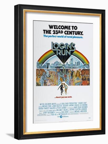 LOGAN'S RUN, US poster, bottom from left: Michael York, Jenny Agutter, 1976-null-Framed Art Print