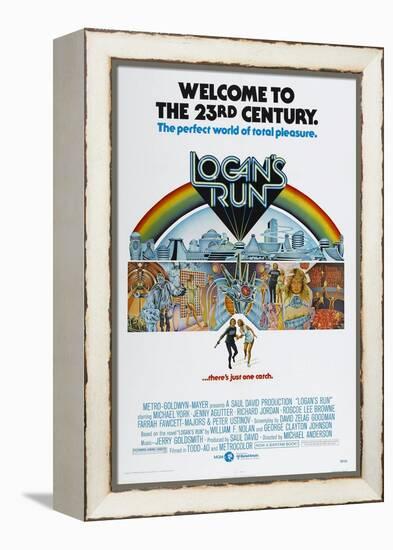 LOGAN'S RUN, US poster, bottom from left: Michael York, Jenny Agutter, 1976-null-Framed Stretched Canvas