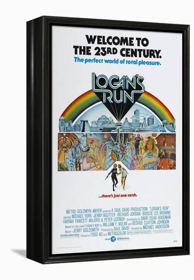 LOGAN'S RUN, US poster, bottom from left: Michael York, Jenny Agutter, 1976-null-Framed Stretched Canvas