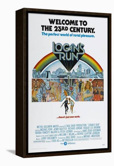 LOGAN'S RUN, US poster, bottom from left: Michael York, Jenny Agutter, 1976-null-Framed Stretched Canvas