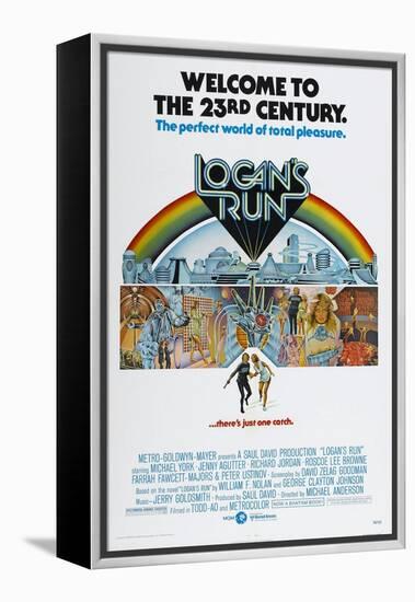 LOGAN'S RUN, US poster, bottom from left: Michael York, Jenny Agutter, 1976-null-Framed Stretched Canvas