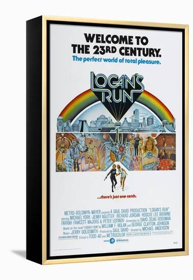 LOGAN'S RUN, US poster, bottom from left: Michael York, Jenny Agutter, 1976-null-Framed Stretched Canvas