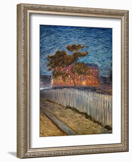 Logement proletaire-proletarian apartment house. Canvas, R. F.2000-1.-Eugene Jansson-Framed Giclee Print