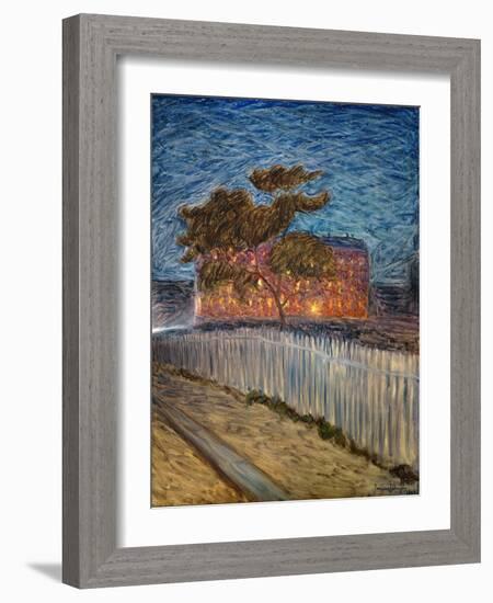 Logement proletaire-proletarian apartment house. Canvas, R. F.2000-1.-Eugene Jansson-Framed Giclee Print