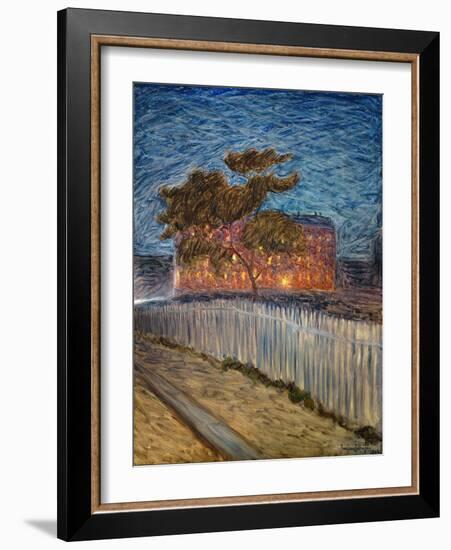 Logement proletaire-proletarian apartment house. Canvas, R. F.2000-1.-Eugene Jansson-Framed Giclee Print