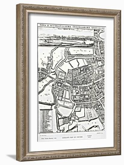 Loggan's Map of Oxford, Eastern Sheet, from 'Oxonia Illustrated', published 1675-David Loggan-Framed Giclee Print