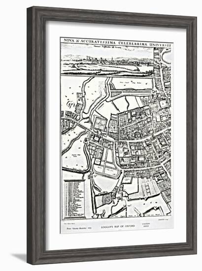 Loggan's Map of Oxford, Eastern Sheet, from 'Oxonia Illustrated', published 1675-David Loggan-Framed Giclee Print