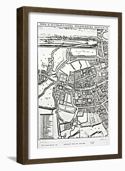 Loggan's Map of Oxford, Eastern Sheet, from 'Oxonia Illustrated', published 1675-David Loggan-Framed Giclee Print