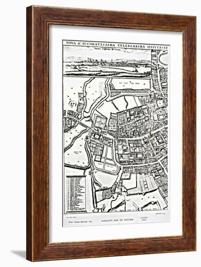 Loggan's Map of Oxford, Eastern Sheet, from 'Oxonia Illustrated', published 1675-David Loggan-Framed Giclee Print