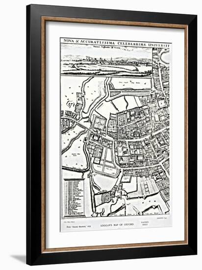 Loggan's Map of Oxford, Eastern Sheet, from 'Oxonia Illustrated', published 1675-David Loggan-Framed Giclee Print