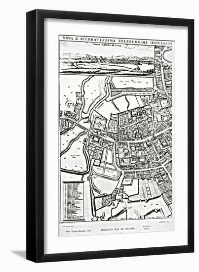 Loggan's Map of Oxford, Eastern Sheet, from 'Oxonia Illustrated', published 1675-David Loggan-Framed Giclee Print