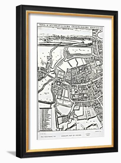 Loggan's Map of Oxford, Eastern Sheet, from 'Oxonia Illustrated', published 1675-David Loggan-Framed Giclee Print