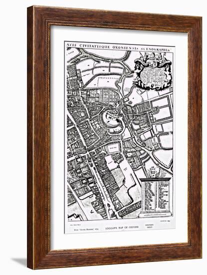 Loggan's Map of Oxford, Western Sheet, from 'Oxonia Illustrated', published 1675-David Loggan-Framed Giclee Print