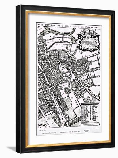 Loggan's Map of Oxford, Western Sheet, from 'Oxonia Illustrated', published 1675-David Loggan-Framed Giclee Print