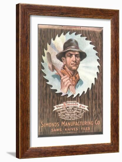 Logger on Circular Saw Blade-null-Framed Giclee Print