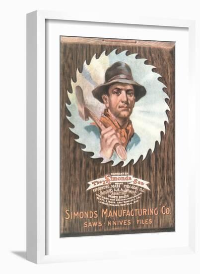 Logger on Circular Saw Blade-null-Framed Giclee Print