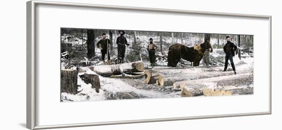 Loggers Using a "Go-Devil" Sledge in Minnesota, 1890s-null-Framed Giclee Print