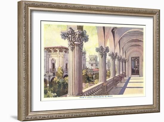 Loggia Overlooking El Prado-null-Framed Art Print