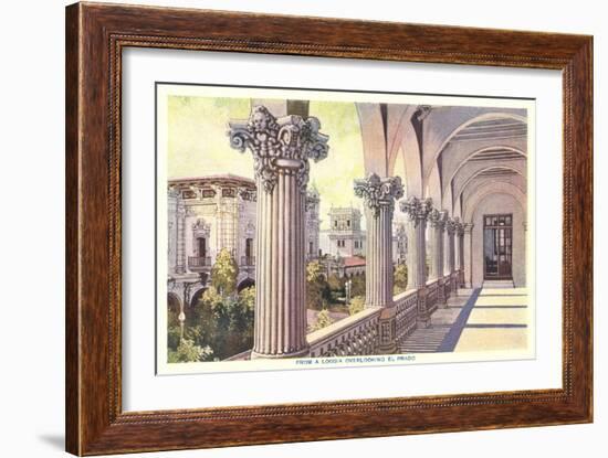 Loggia Overlooking El Prado-null-Framed Art Print