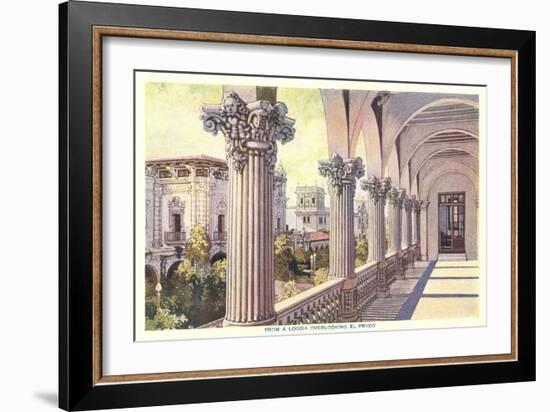 Loggia Overlooking El Prado-null-Framed Art Print